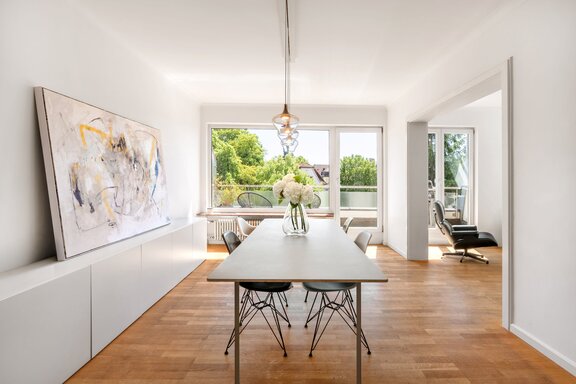 Light-filled dining area