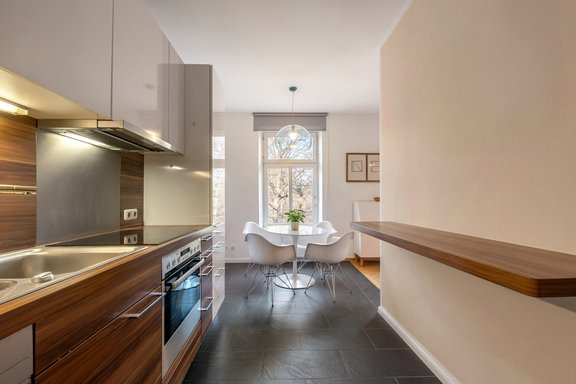 Kitchen-living room with dining area