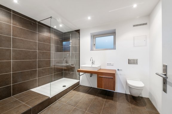 Modern bathroom in the basement