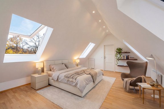 Bedroom with en suite bathroom (visualization)