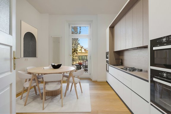 Virtuell möblierte Wohnküche