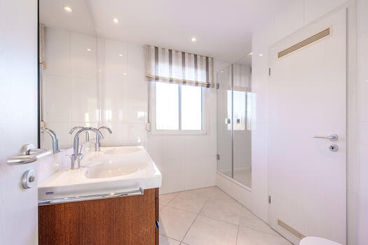 Daylight shower bath in the attic