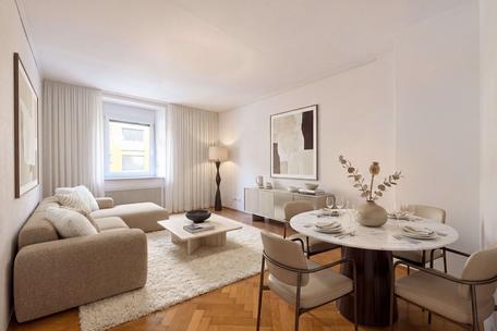 Attractive 2-bedroom apartment with period details, a balcony, and an ideal floor plan