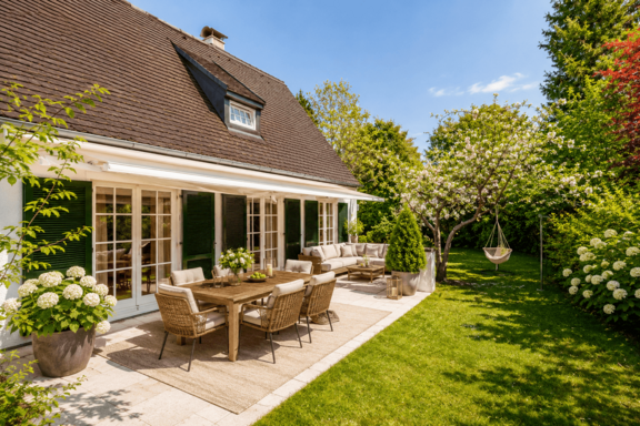 Sonnige Terrasse nach Süden