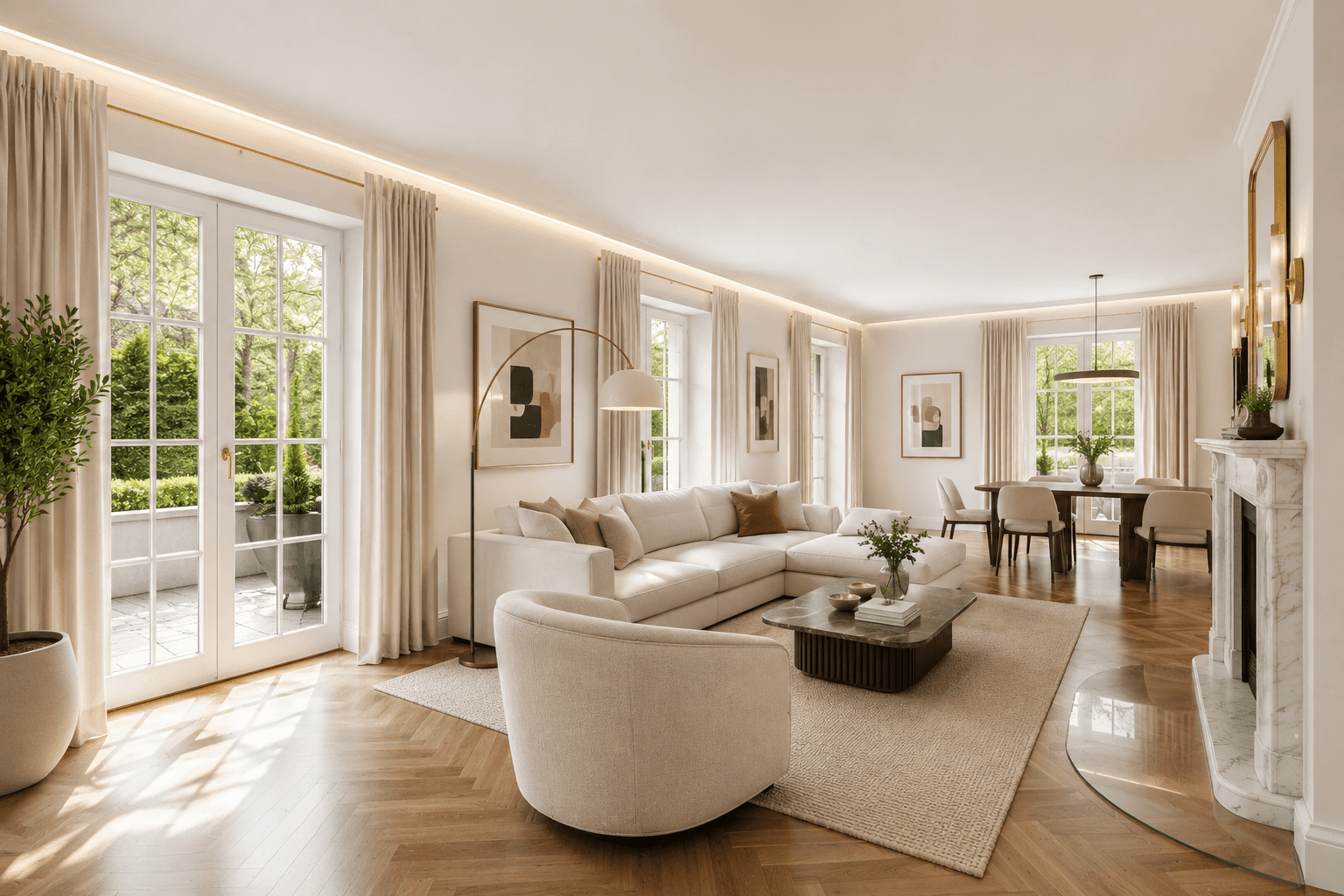 Lichterfüllter Livingbereich (Visualisierung)