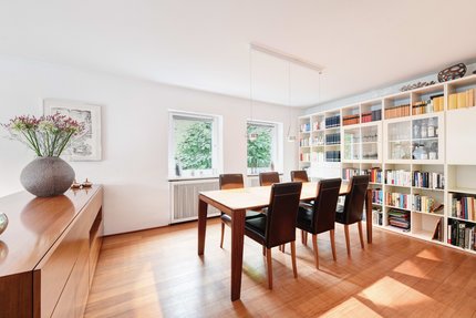Spacious, brightly designed dining area