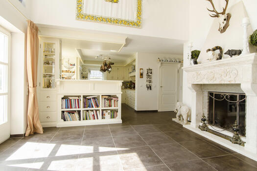 Fireplace in the living area