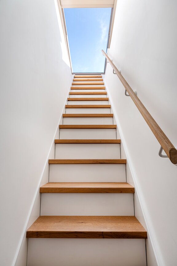 Stairs to the rooftop terrace