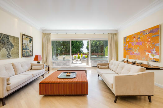 Elegant living room with fireplace
