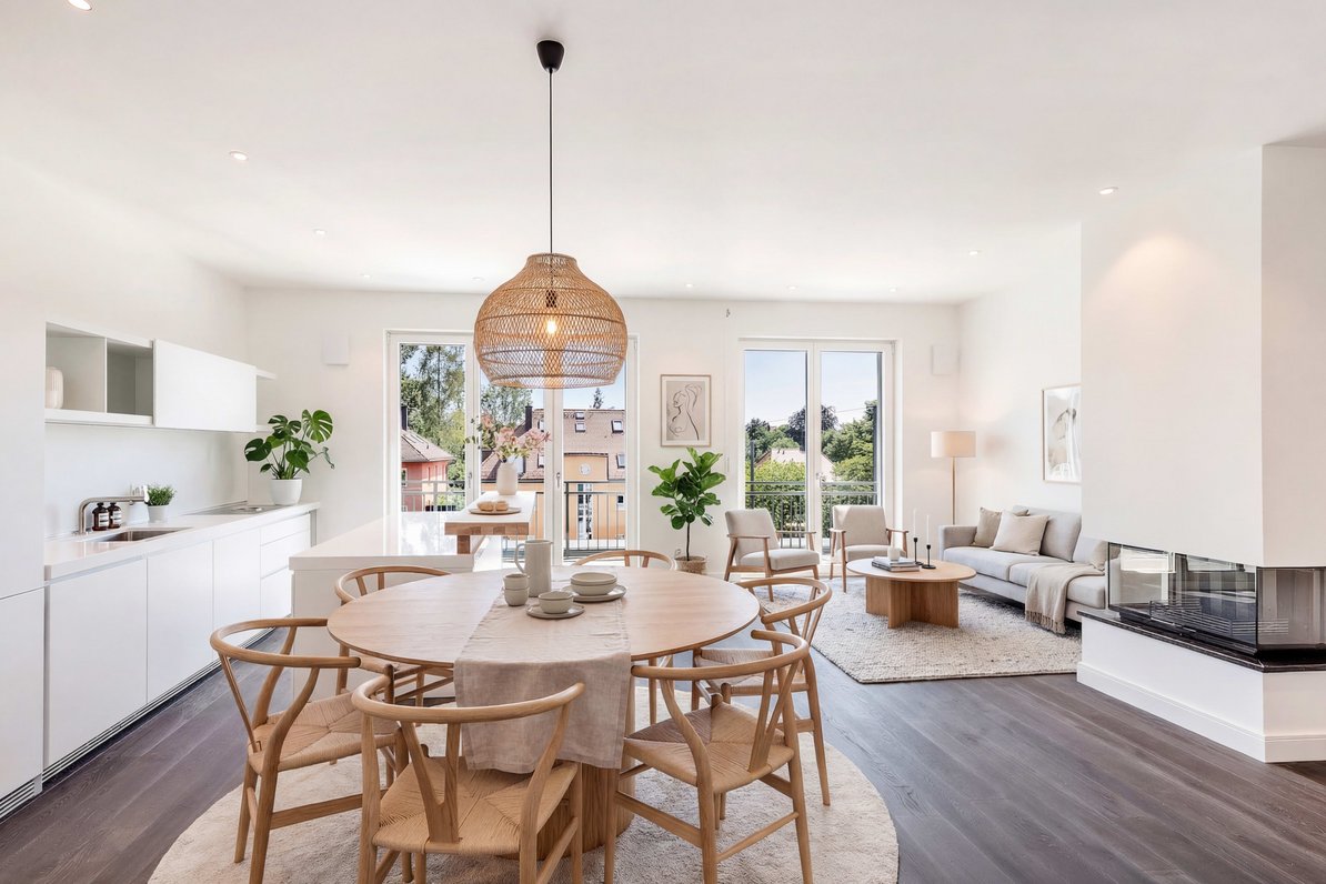 Living/dining area (virtually furnished)