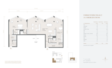 14. Obergeschoss - Umbauvorschlag 2
