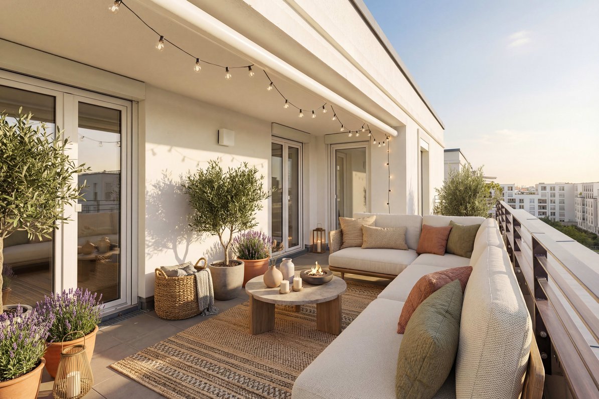 Spacious roof terrace (visualized)