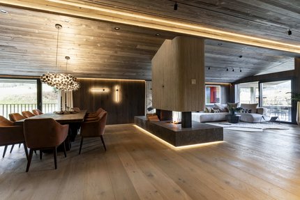 Open-plan living and dining concept