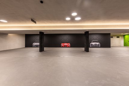 Heated underground parking garage