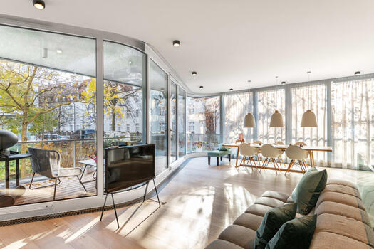 Living space flooded with light