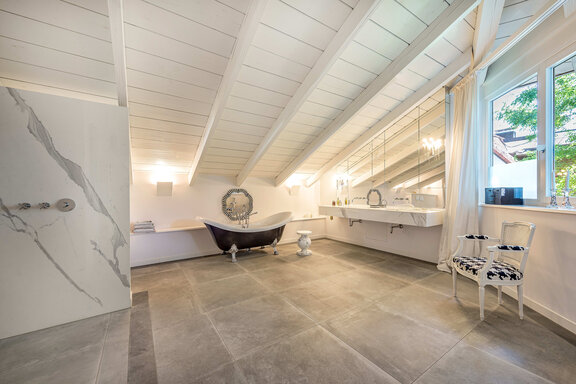 Spacious master bathroom