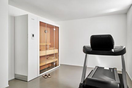 Ausfahrbare Klafs-Sauna