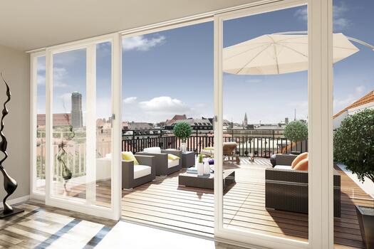 Dachterrasse mit Blickauf die Frauenkirche