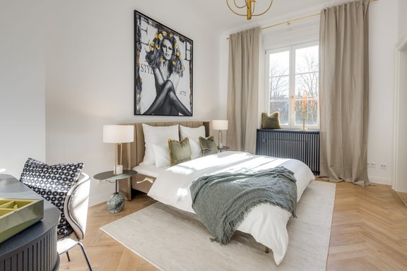 Schlafzimmer zum ruhigen Garten