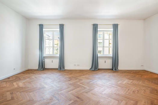 The spacious living area includes living, dining and cooking
