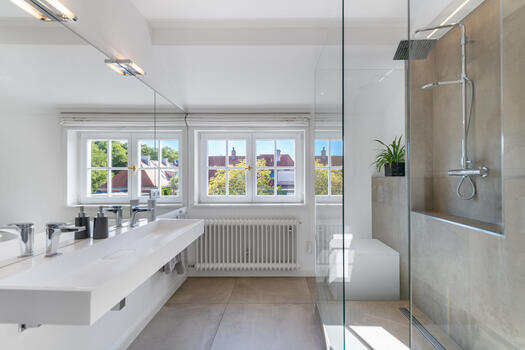 Purist modern shower bathroom