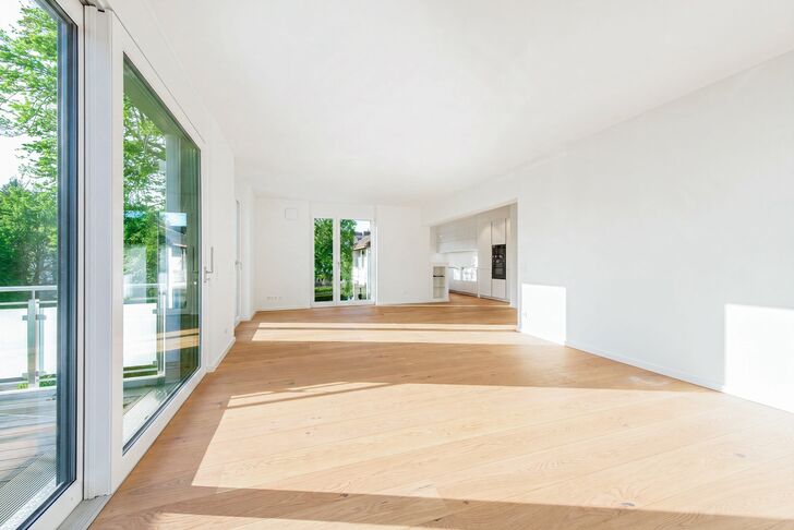Living area with open kitchen