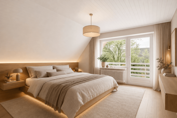 Bedroom with balcony (visualization)