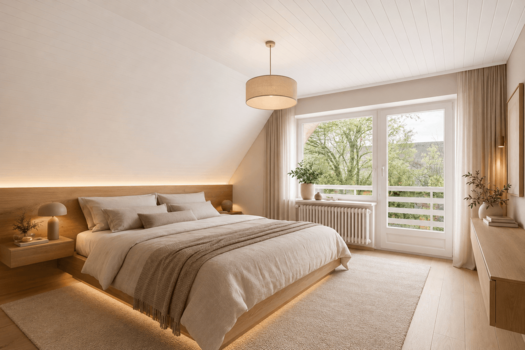 Schlafzimmer mit Balkon (Visualisierung)
