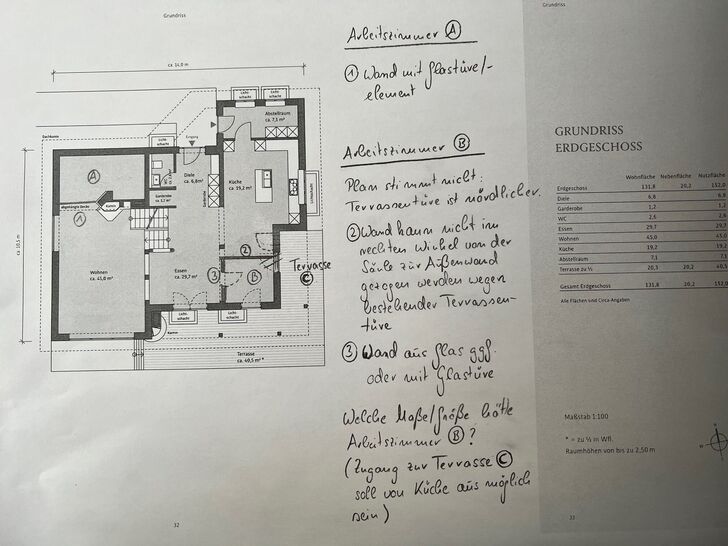 Skizze Arbeitszimmer