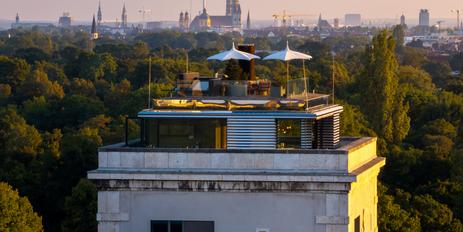 Unique penthouse by the English Garden with panoramic views over Munich and the Alps