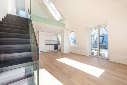 Wohn-/Essbereich in den Maisonette-Wohnungen