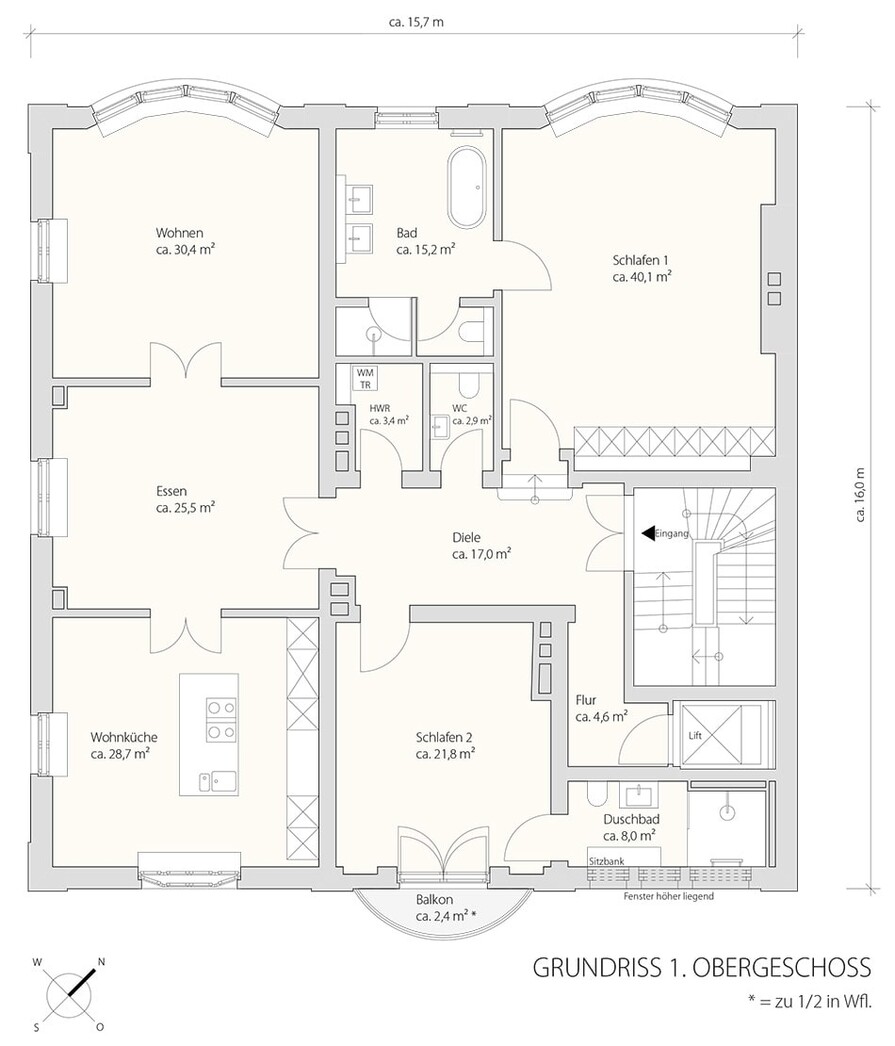 Grundriss 1 OG