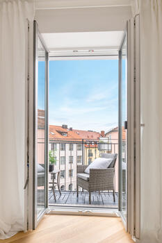 Sunny southwest-facing balcony