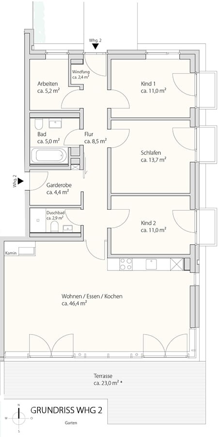 Grundriss Wohnung 2