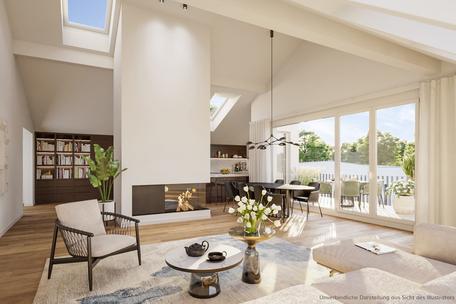 First occupancy: Luxurious penthouse with 4 rooms, terraces, fireplace and sauna