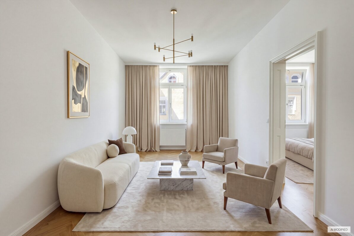 Wohnzimmer (virtuell möbliert)
