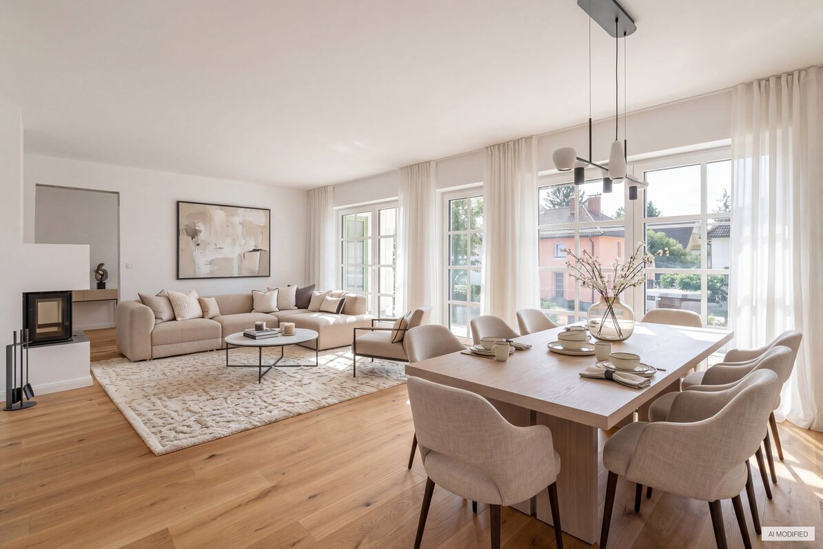 South-facing living area (rendering)