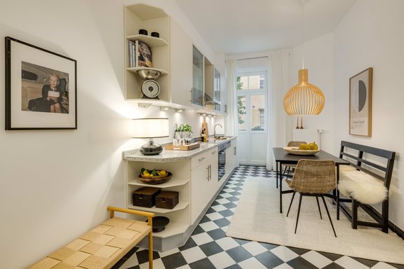 Kitchen living with balcony