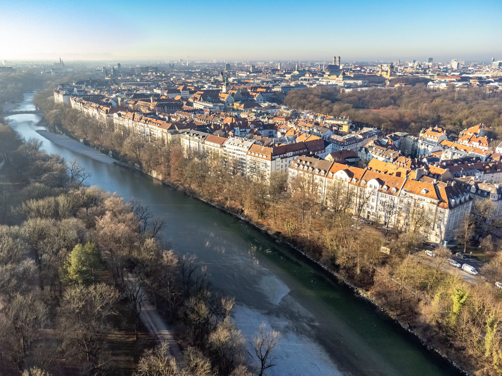 Toplage zwischen Isar und Englischem Garten