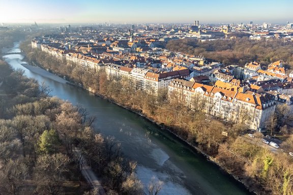 Toplage zwischen Isar und Englischem Garten