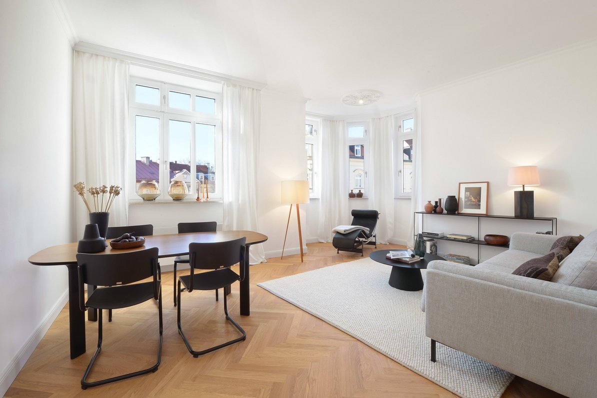 Through generosity and abundance of light convinces this just renovated city apartment