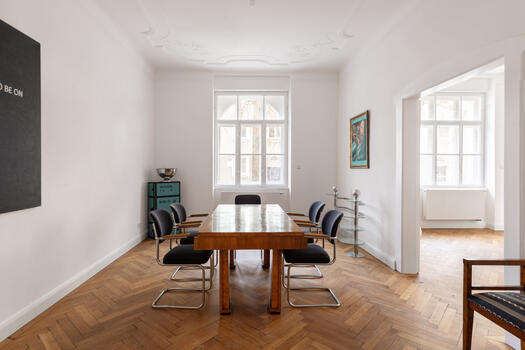 Dining room with ceiling stucco