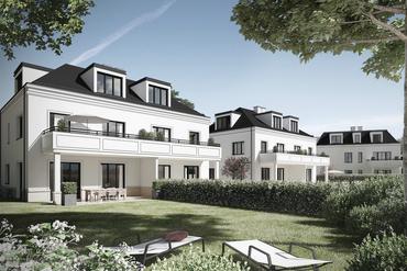 First occupancy: Representative villa half with beautiful garden in top location directly on the Isarhochufer