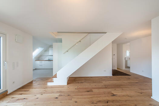 Open living and dining area