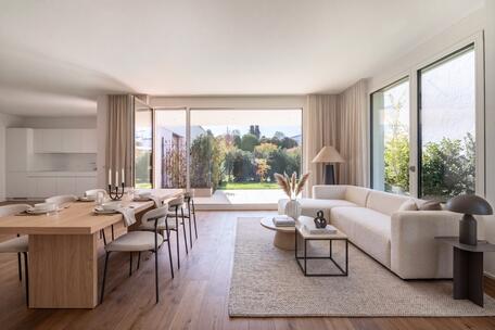High-quality 4-room new-build apartment with ideal floor plan and beautiful garden