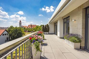Exklusive Dachterrassenwohnung mit Kamin und Lift direkt in die Wohnung