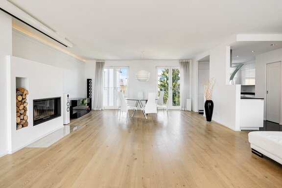 Light-filled living-dining area