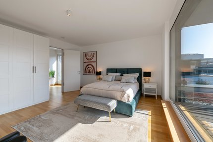 Schlafzimmer mit Dachterrasse
