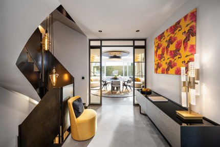 Elegant entrance with modern design and stylish accents