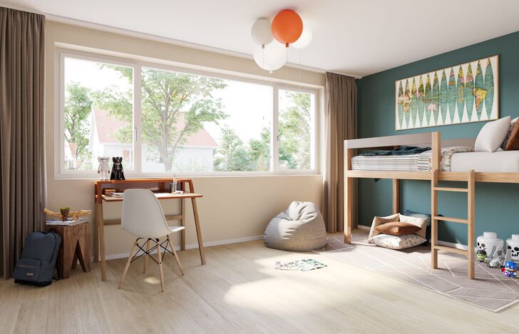Kinderzimmer mit sonniger Ausrichtung